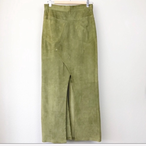 John Galliano Dresses & Skirts - Vintage John Galliano Green Suede Leather Skirt